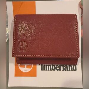 Timberland genuine leather men’s trifold wallet RFID brown 2 cash slots $44 new